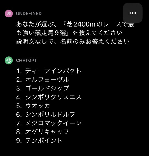 報】chatgptくんの選ぶ芝2400m最強馬｜あにまん掲示板